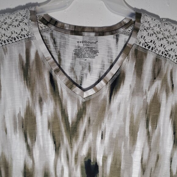 Westbound Woman petites Short Sleeve T Shirt w/ Shoulder Accents NWT - Picture 2 of 12